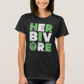 Herbivore Powered by plants Vegan Veganism Vegetar Tシャツ (正面)