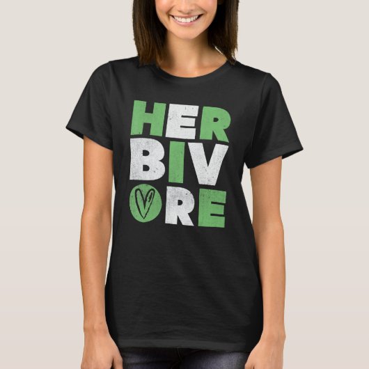 Herbivore Powered by plants Vegan Veganism Vegetar Tシャツ (正面)