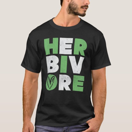 Herbivore Powered by plants Vegan Veganism Vegetar Tシャツ (正面)
