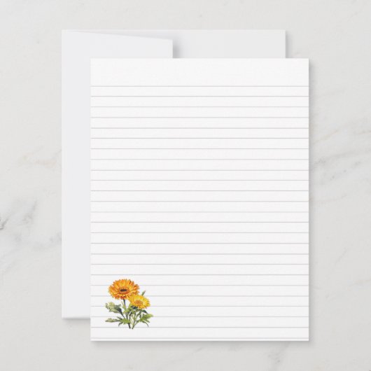 Herbs Personal Lined Writing Paper Single Initial  ノートカード (裏面)