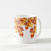 Herbst Blätter Aquarell Design コーヒーマグカップ (正面右)