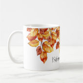 Herbst Blätter Aquarell Design コーヒーマグカップ (左)
