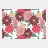 Herbst Blumen Dahlien ラッピングペーパーシート (正面)