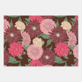 Herbst Blumen Dahlien ラッピングペーパーシート (正面)