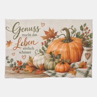 Herbst Geschirrtuch Genuss macht das Leben schöner キッチンタオル