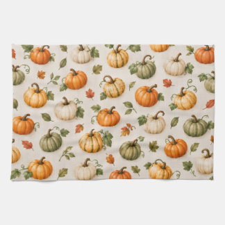 Herbstküche – Kochschürze mit Kürbissen und Herbst キッチンタオル