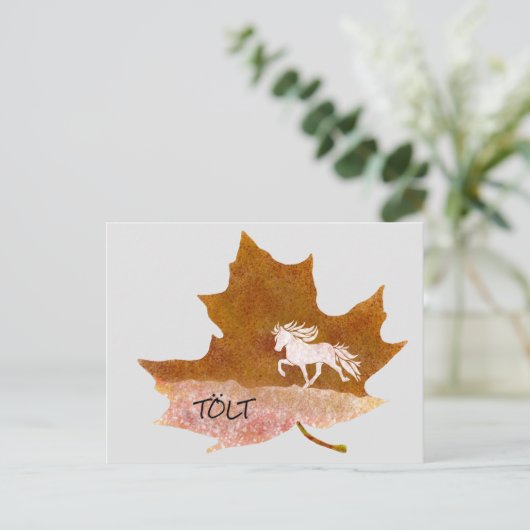 Herbstlaub mit Tölt Postkarte ポストカード (スタンド正面)