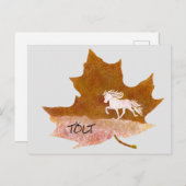 Herbstlaub mit Tölt Postkarte ポストカード (正面/裏面)