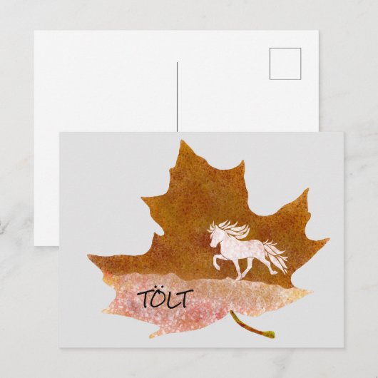 Herbstlaub mit Tölt Postkarte ポストカード (正面/裏面)