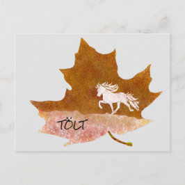 Herbstlaub mit Tölt Postkarte ポストカード
