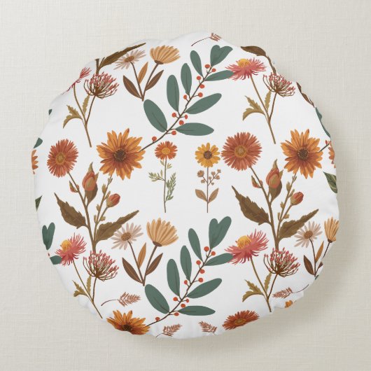 Herbstlicher Blütenflor ラウンドクッション (裏面)