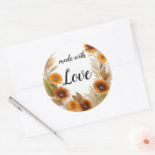 Herbstlicher Kranz Aquarellzeichnung ラウンドシール (封筒)