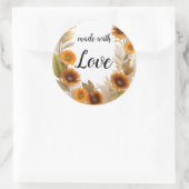 Herbstlicher Kranz Aquarellzeichnung ラウンドシール (バッグ)