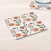 Herbstliches Blumenarrangement スクエアペーパーコースター (アングル)