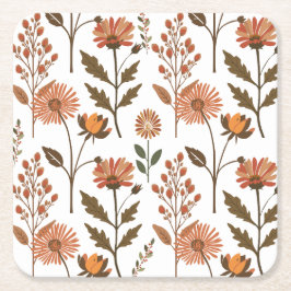 Herbstliches Blumenarrangement スクエアペーパーコースター