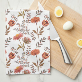 Herbstliches Blütenmosaik キッチンタオル