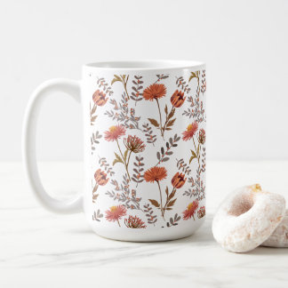 Herbstliches Blütenmosaik コーヒーマグカップ