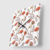 Herbstliches Blütenmosaik スクエア壁時計 (傾斜)