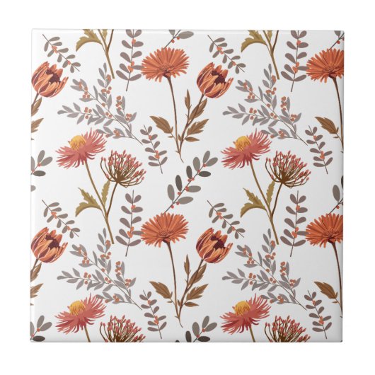 Herbstliches Blütenmosaik タイル (正面)