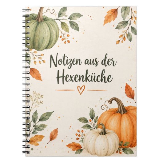 Herbstliches Kürbis-Notizbuch „Hexenküche“ ノートブック (正面)