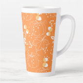Herbstliches Kürbis- und Blattmuster カフェラテマグ (右)