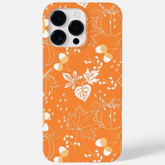 Herbstliches Kürbis- und Blattmuster Case-Mate iPhoneケース (裏面)