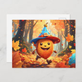Herbstwald mit fröhlichem Männlein ポストカード (正面/裏面)