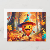 Herbstwald mit lachendem Männlein ポストカード (正面/裏面)