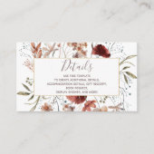 Herbstwildeblumen Details Baby-Shower-Einladungska エンクロージャーカード (正面)