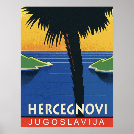 Herceg Novi,モンテネグロ,ユーゴスラビアのヴィンテージ旅行 ポスター (正面)