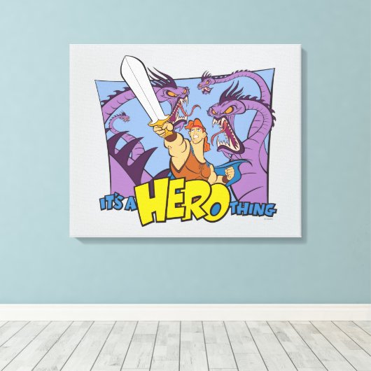 Hercules vs Hydra - It's a HERO Thing Canvas Print キャンバスプリント (インサイチュ (ウッドフロア))