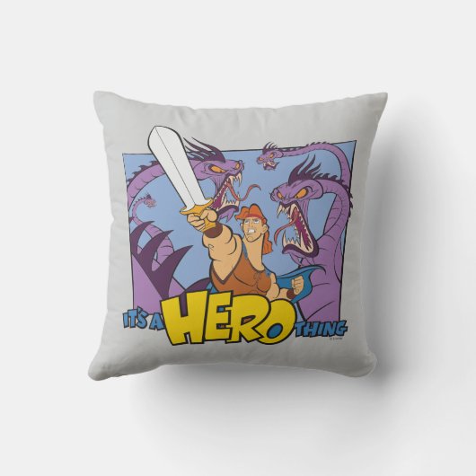 Hercules vs Hydra - It's a HERO Thing Throw Pillow クッション (裏面)