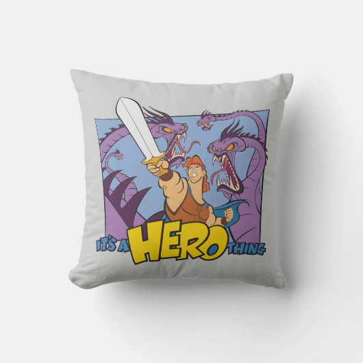 Hercules vs Hydra - It's a HERO Thing Throw Pillow クッション (正面)