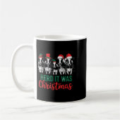 Herd It Was Christmas Cute Festive Cows Xmas Holid コーヒーマグカップ (左)