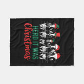 Herd It Was Christmas Cute Festive Cows Xmas Holid フリースブランケット (正面(横))