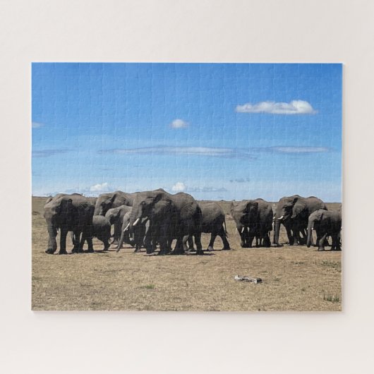 Herd of Elephants Kenya ジグソーパズル (横)