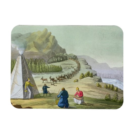 Herding Reindeer, Lapland, 'Le Costuからプレート47 マグネット (横)