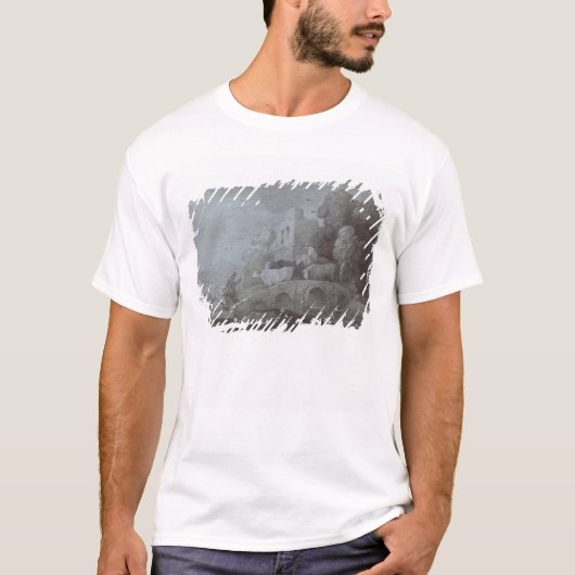 Herdsmのトマス・ゲインズバラ|の樹木が茂った景色 Tシャツ (正面)
