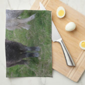 Herdwickの雌ヒツジおよび子ヒツジのふきん キッチンタオル (四つ折り)