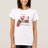 Here 来 Santa On Candy Train With Letters Tシャツ (正面)