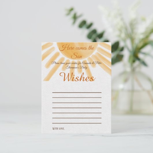 Here 来 Sunshine赤ちゃんシャワーベビーウィッシュゲーム ポストカード (スタンド正面)