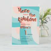 Here 来 The Rainbow Color Photo 1st Birthday 招待状 (スタンド正面)