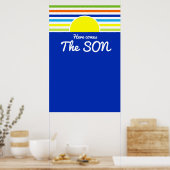 Here 来 the Son Baby Shower Backdrop & Signup ポスター (キッチン)