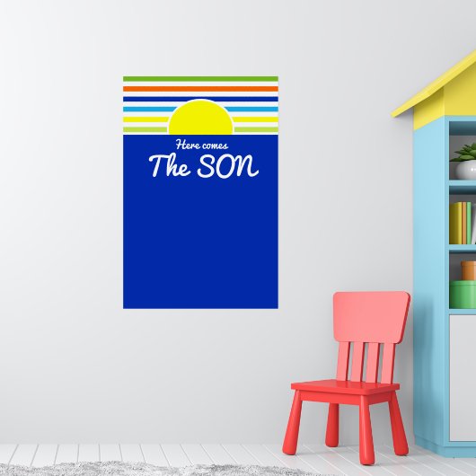 Here 来 the Son Baby Shower Backdrop & Signup ポスター (子ども部屋1)