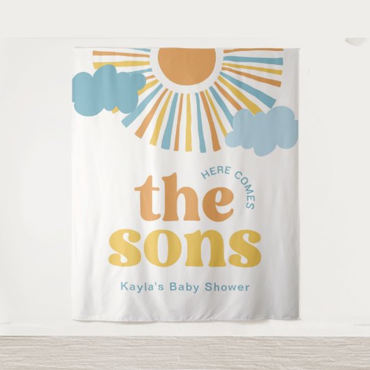 Here 来 the Sons  Twin Shower Backdrop タペストリー (正面)