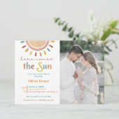 Here 来 The Sun Baby Shower Photo 招待状 (スタンド正面)