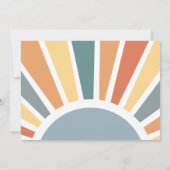 Here 来 The Sun Baby Shower Rainbow写真 招待状 (裏面)