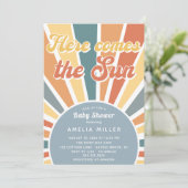 Here 来 The Sun Baby Shower Rainbow 招待状 (スタンド正面)