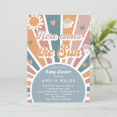 Here 来 The Sun Baby Shower Rainbow 招待状 (スタンド正面)