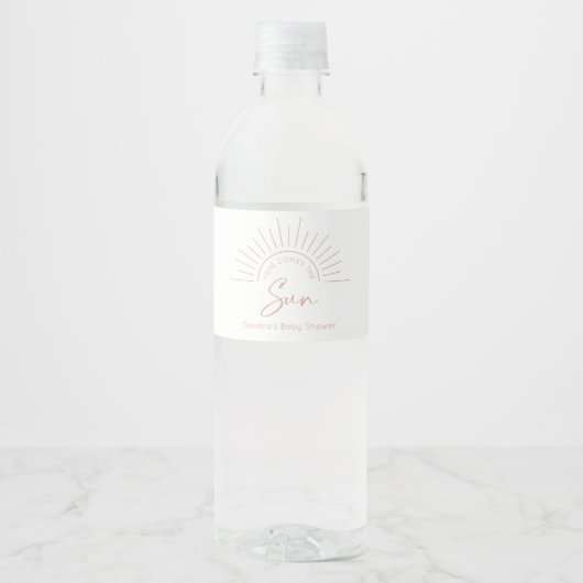 Here 来 The Sun Boho Baby Shower ペットボトルラベル (正面)